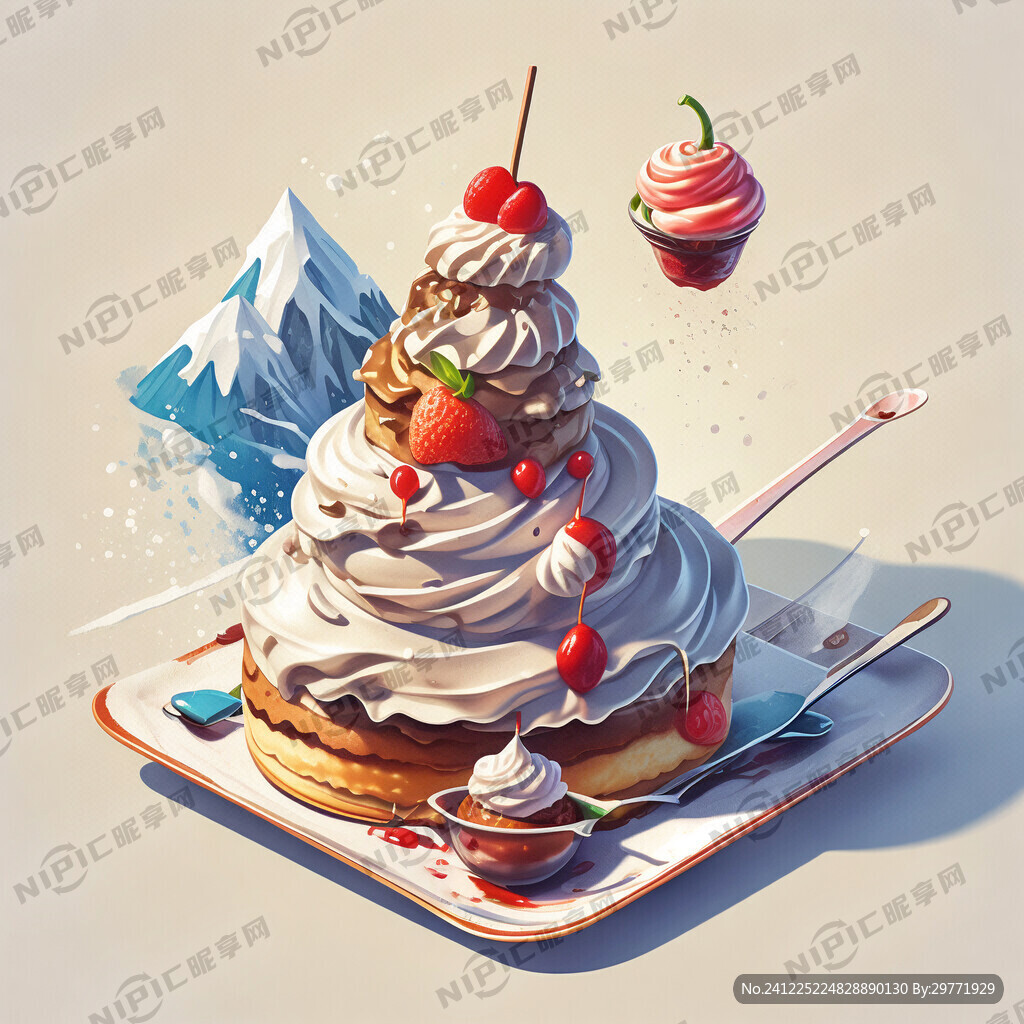 滑雪元素 甜品 冰淇凌