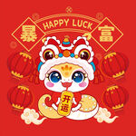 蛇宝宝新年款卡通插画