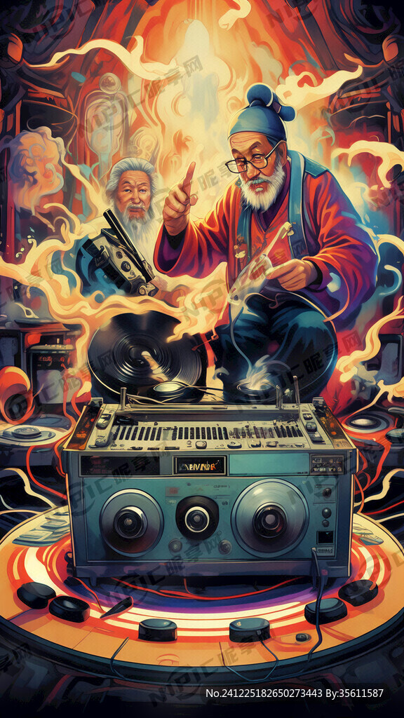 老炮打碟机 电音派对 海报