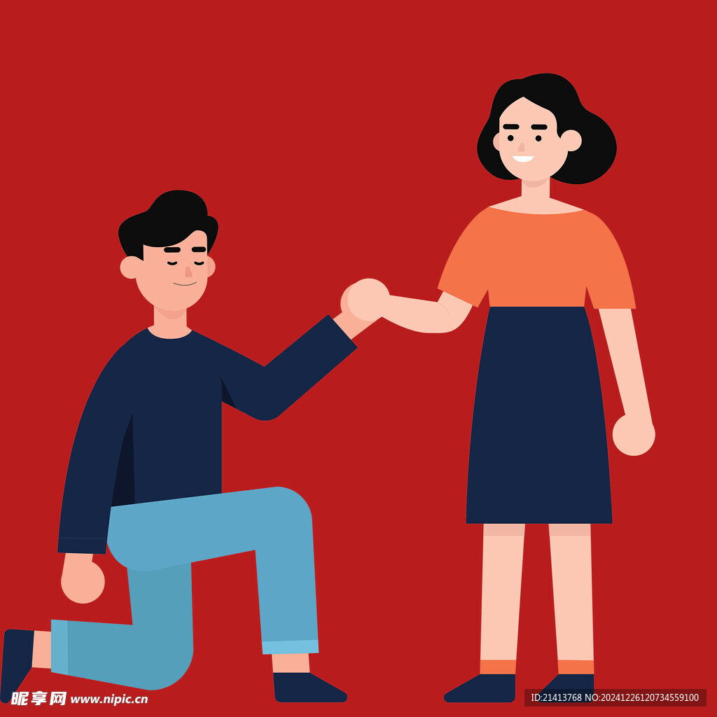 手绘情侣恋人