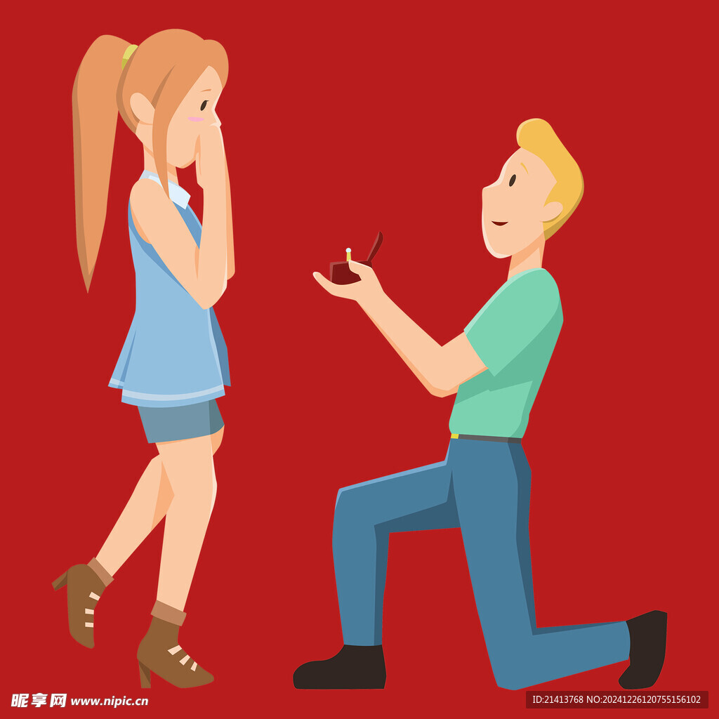 手绘情侣恋人