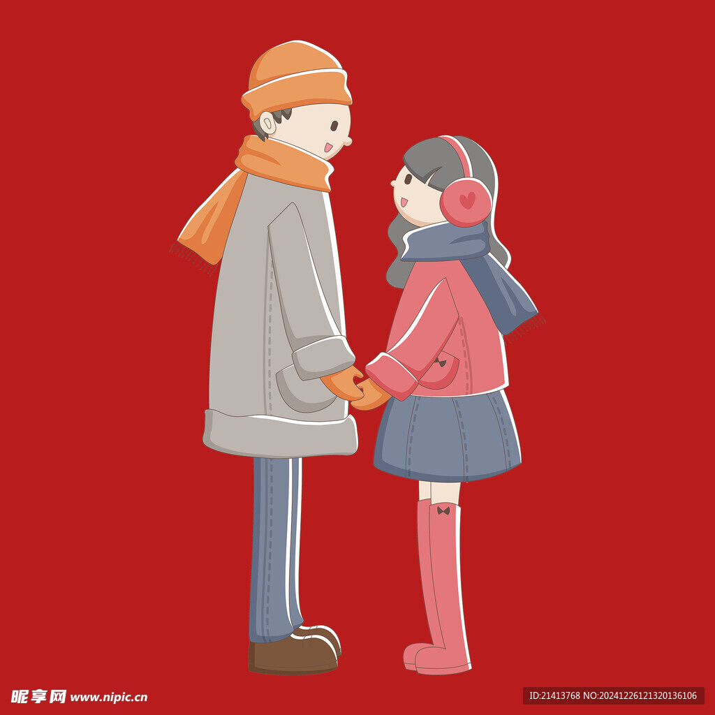 手绘情侣恋人