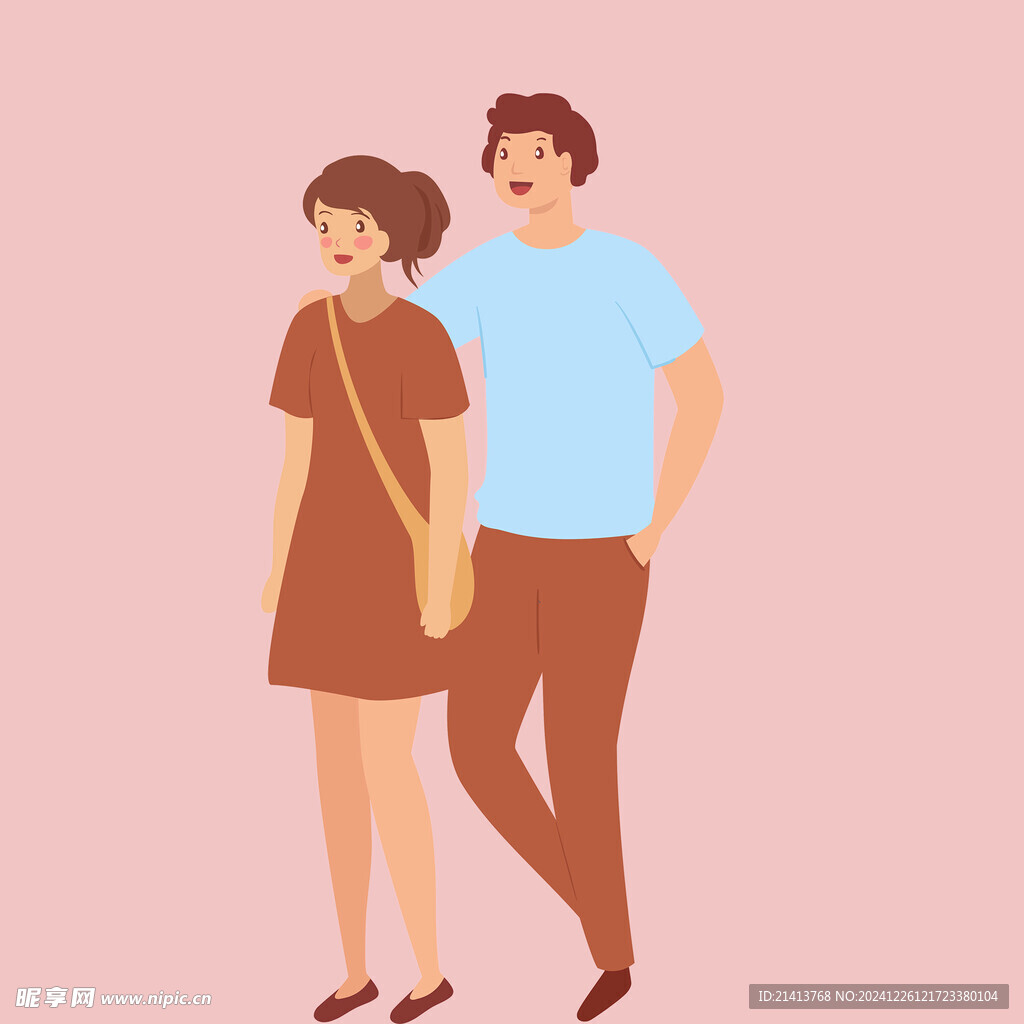 手绘情侣恋人