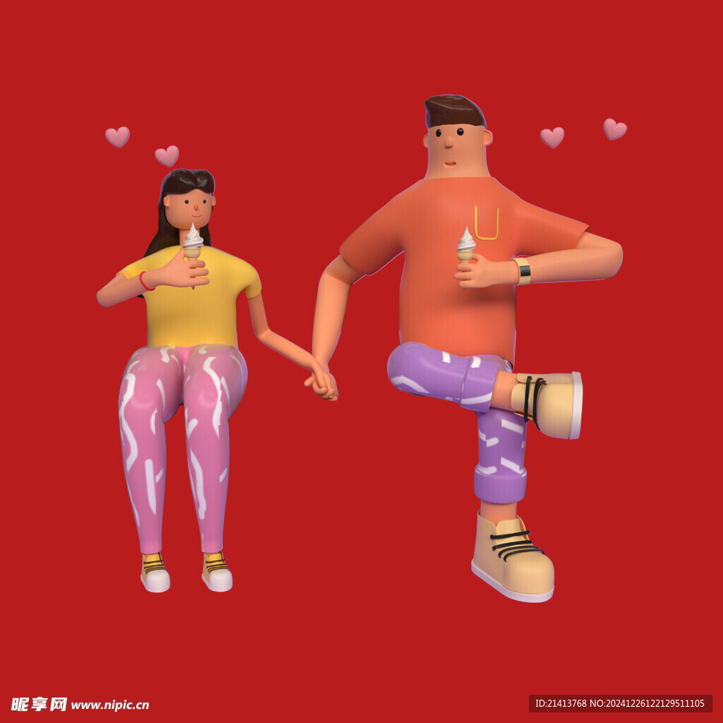 手绘情侣恋人
