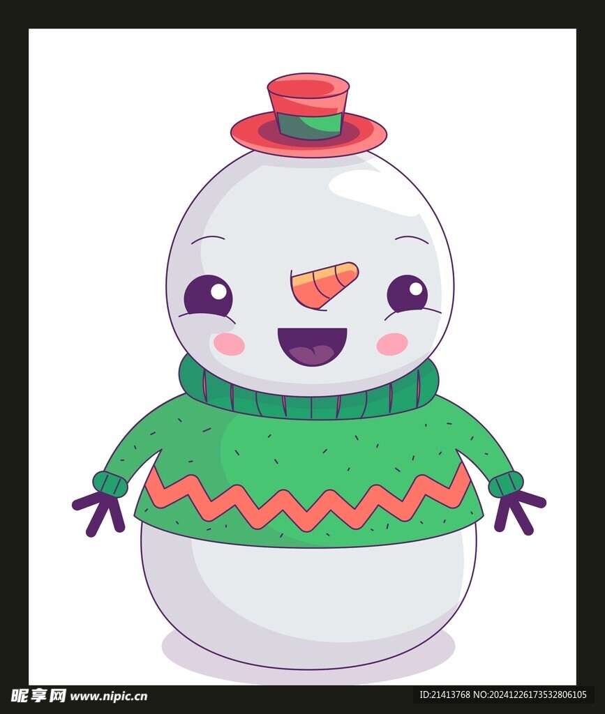 手绘雪人