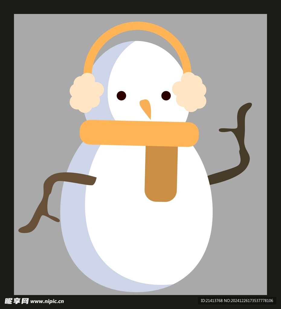 手绘雪人