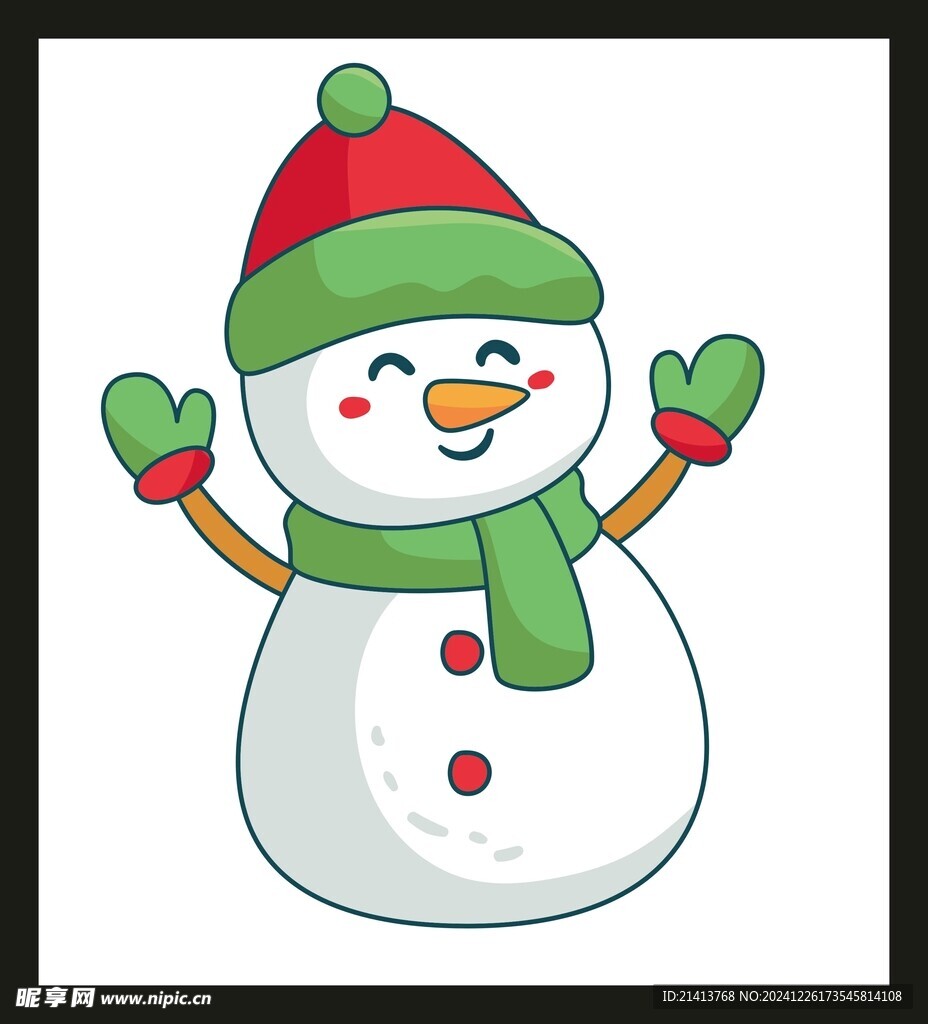 手绘雪人