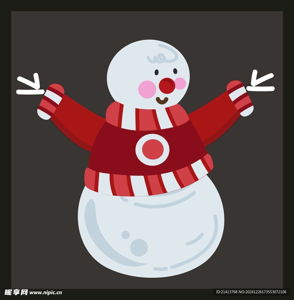 手绘雪人
