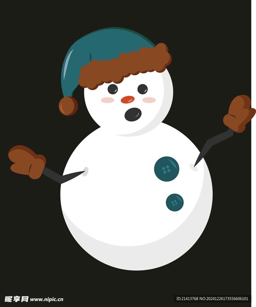 手绘雪人