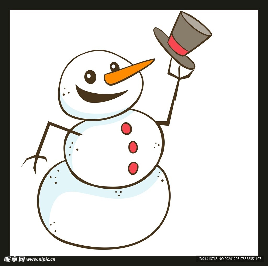 手绘雪人