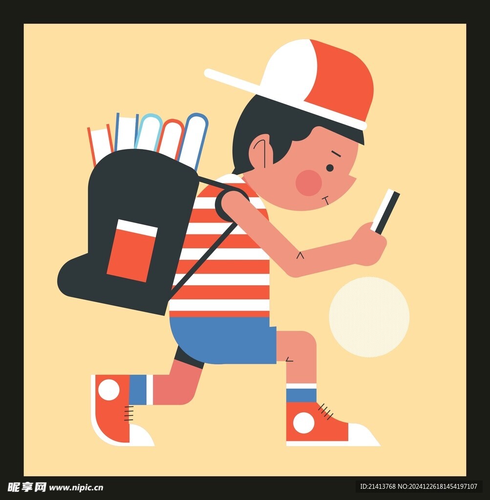 手绘卡通学生
