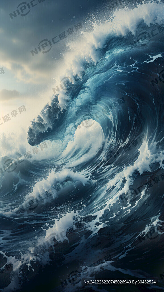 深蓝海浪科技二进制没有角色纯背