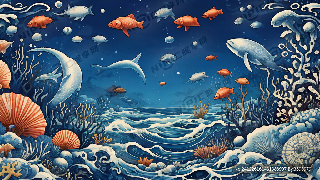 海洋 蓝白调