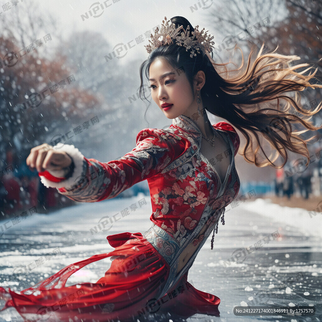 美女在冰上跳舞