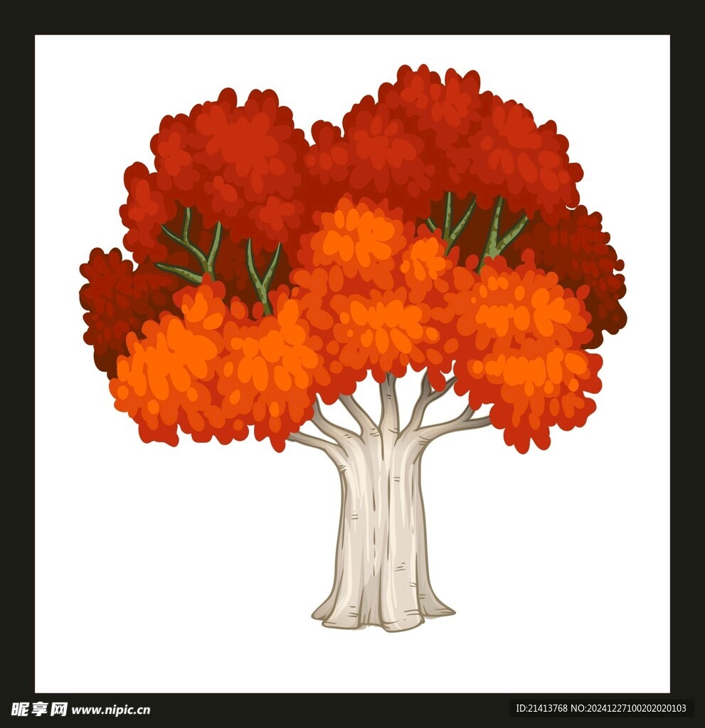手绘树木绿植