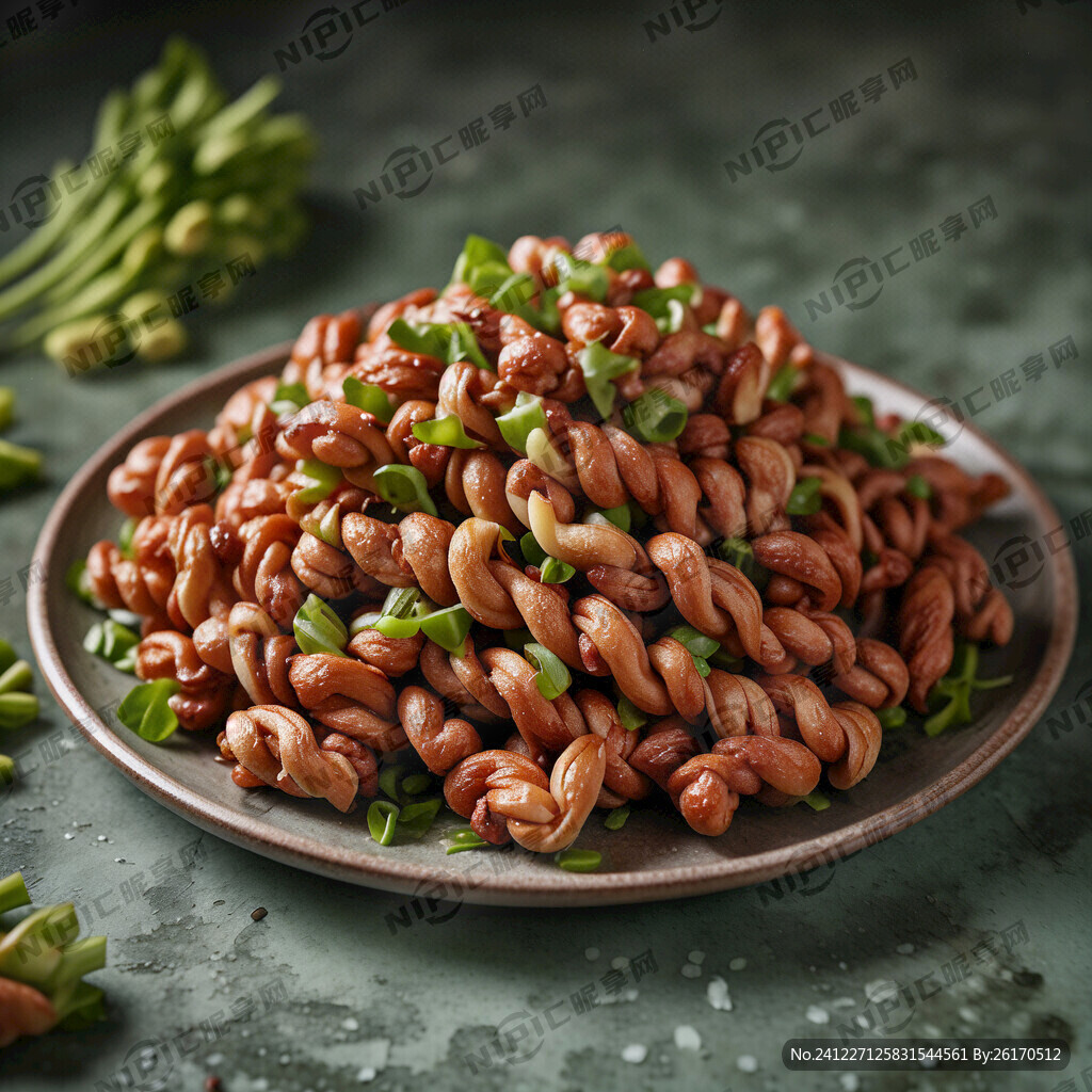 绿豆芽炒小麻花 点缀点绿色葱花