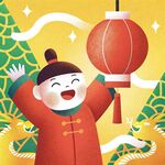 新年可爱小朋友插画