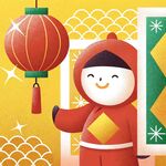 新年可爱小朋友插画