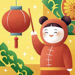 新年可爱小朋友插画