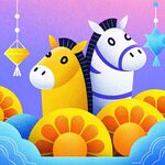 马年可爱卡通插画