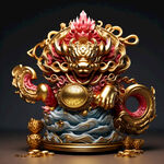 小金貔貅，招财，黄金，摆件，元宝，金币