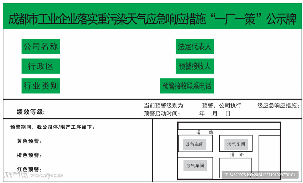 工业园一厂一策公示牌