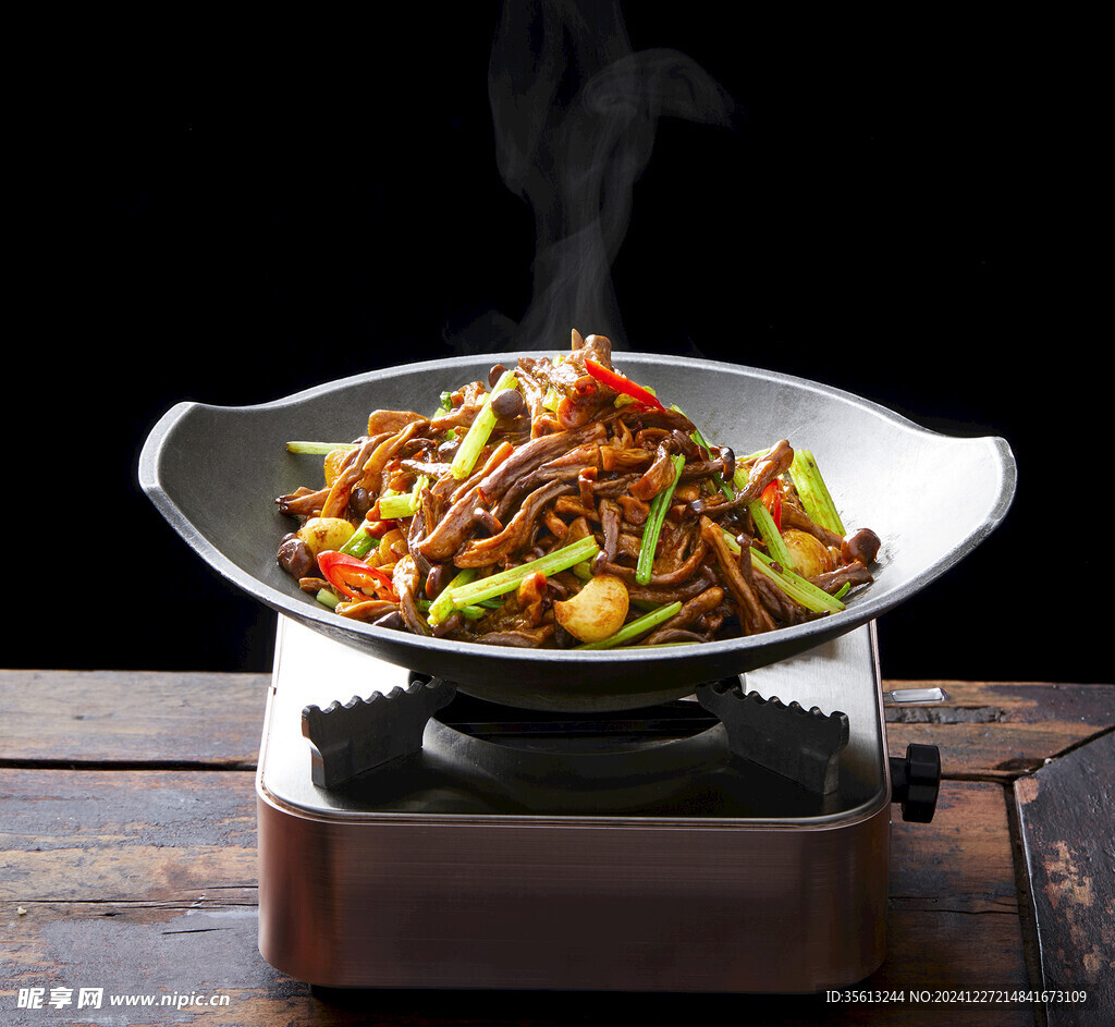 餐饮特色干锅鹿茸菇高清图