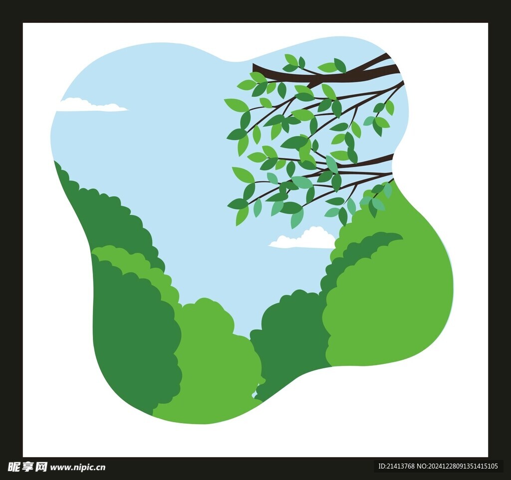 手绘自然风景