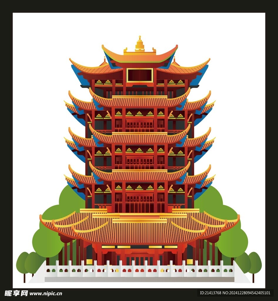 手绘古典建筑
