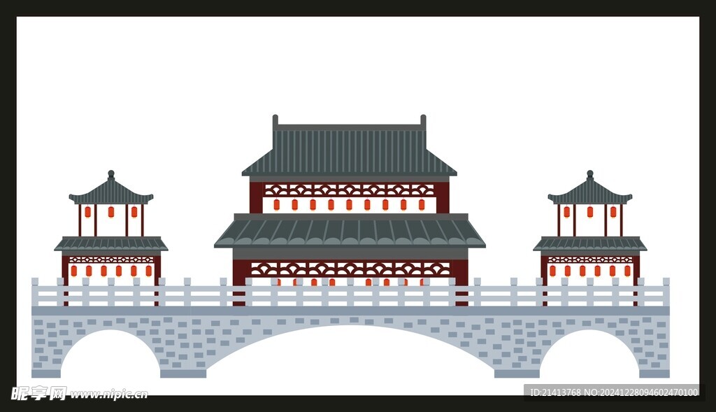 手绘古典建筑