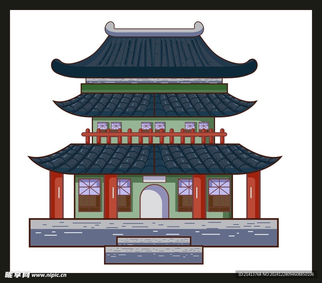手绘古典建筑