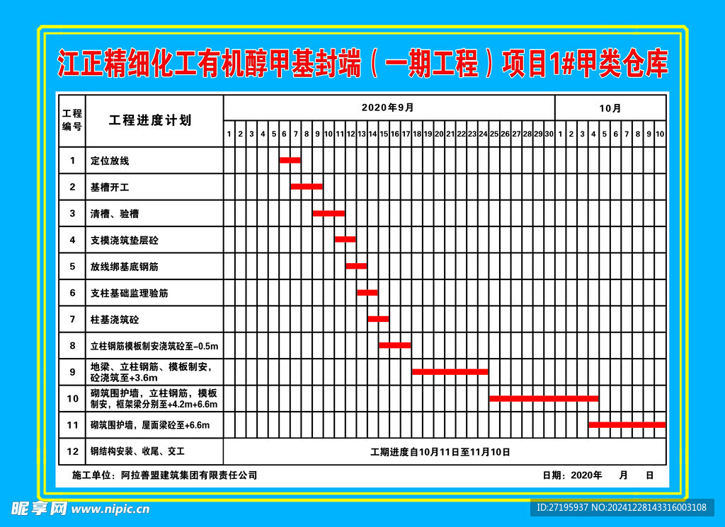 进度表