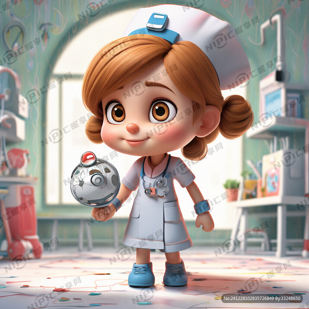 卡通 护士 小女孩3D
