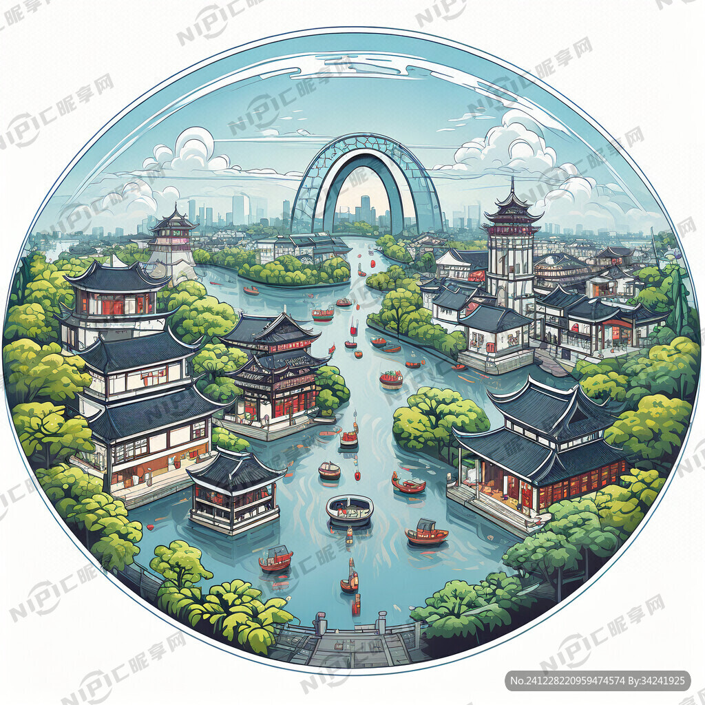 苏州城市 矢量图
