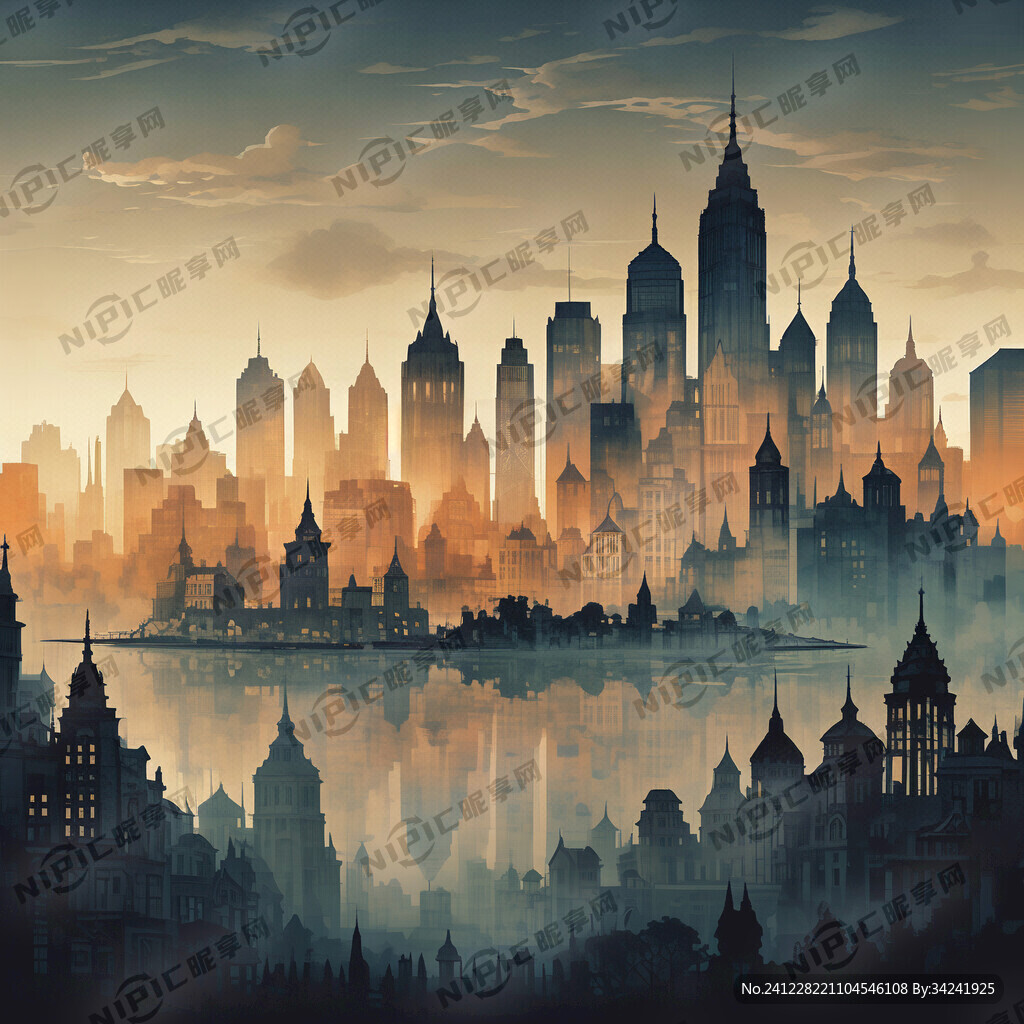 各个城市 剪影图