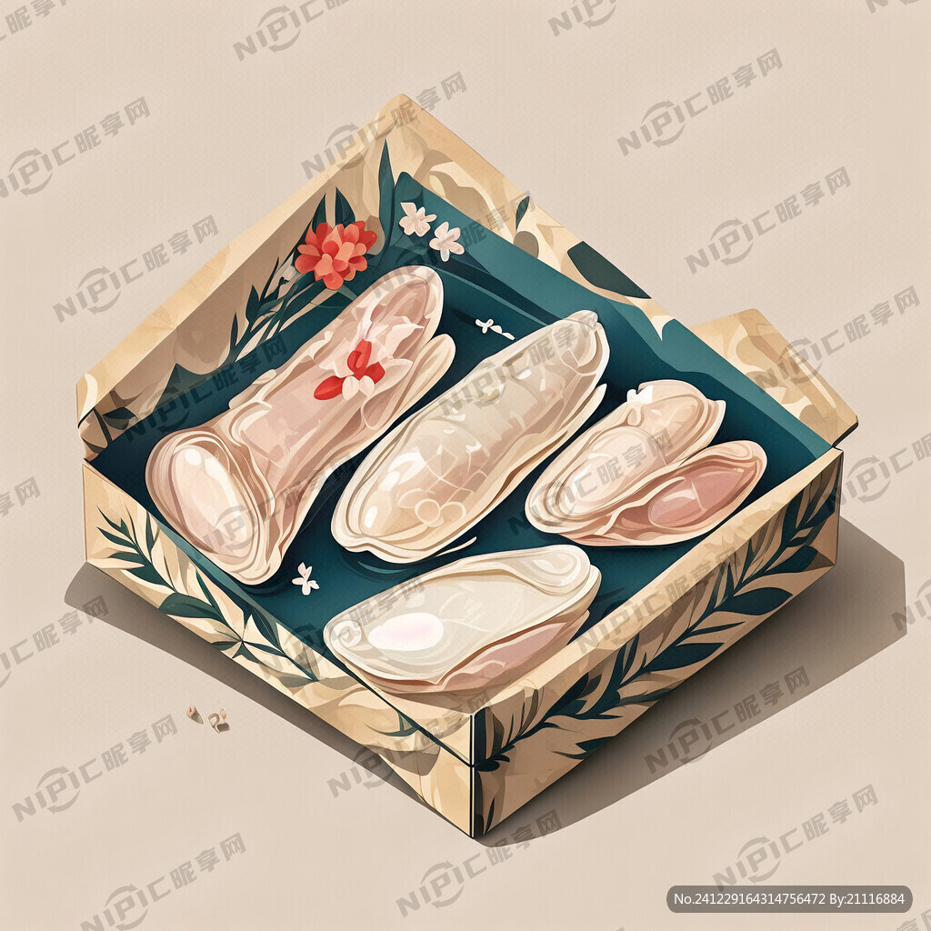 花胶包装 矢量插画风格