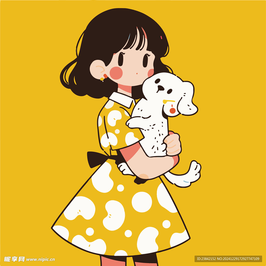 女孩卡通人物插画