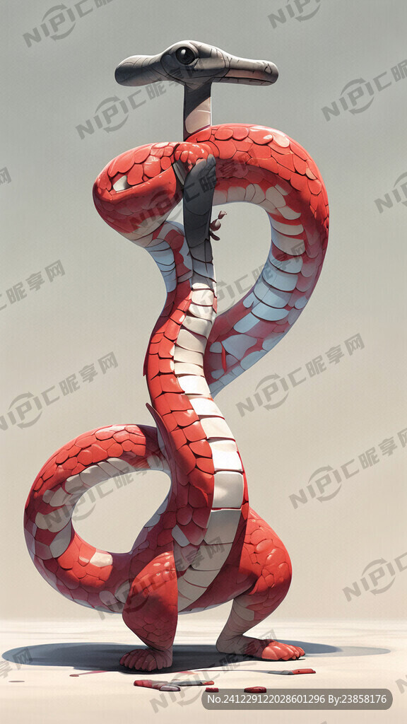 画一只在健身房撸铁的小蛇