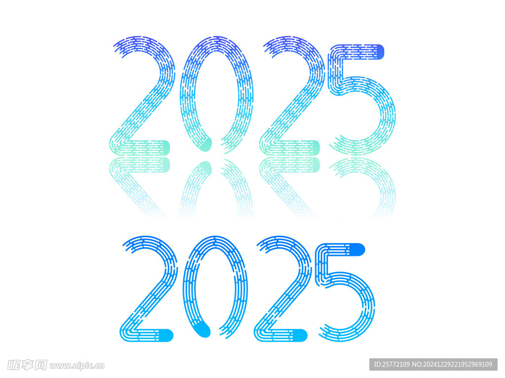 蓝色2025数字