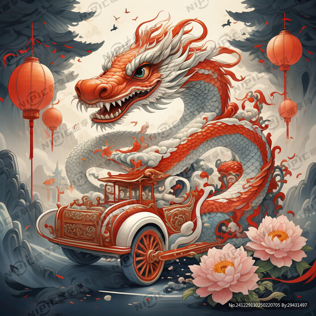 彩车 中国风 蛇年