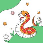 蛇年可爱卡通插画