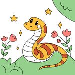 蛇年可爱卡通插画