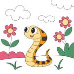 蛇年可爱卡通插画