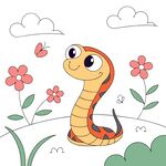 蛇年可爱卡通插画