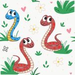 蛇年可爱卡通插画