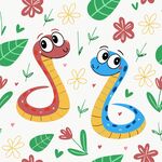 蛇年可爱卡通插画