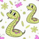 蛇年可爱卡通插画