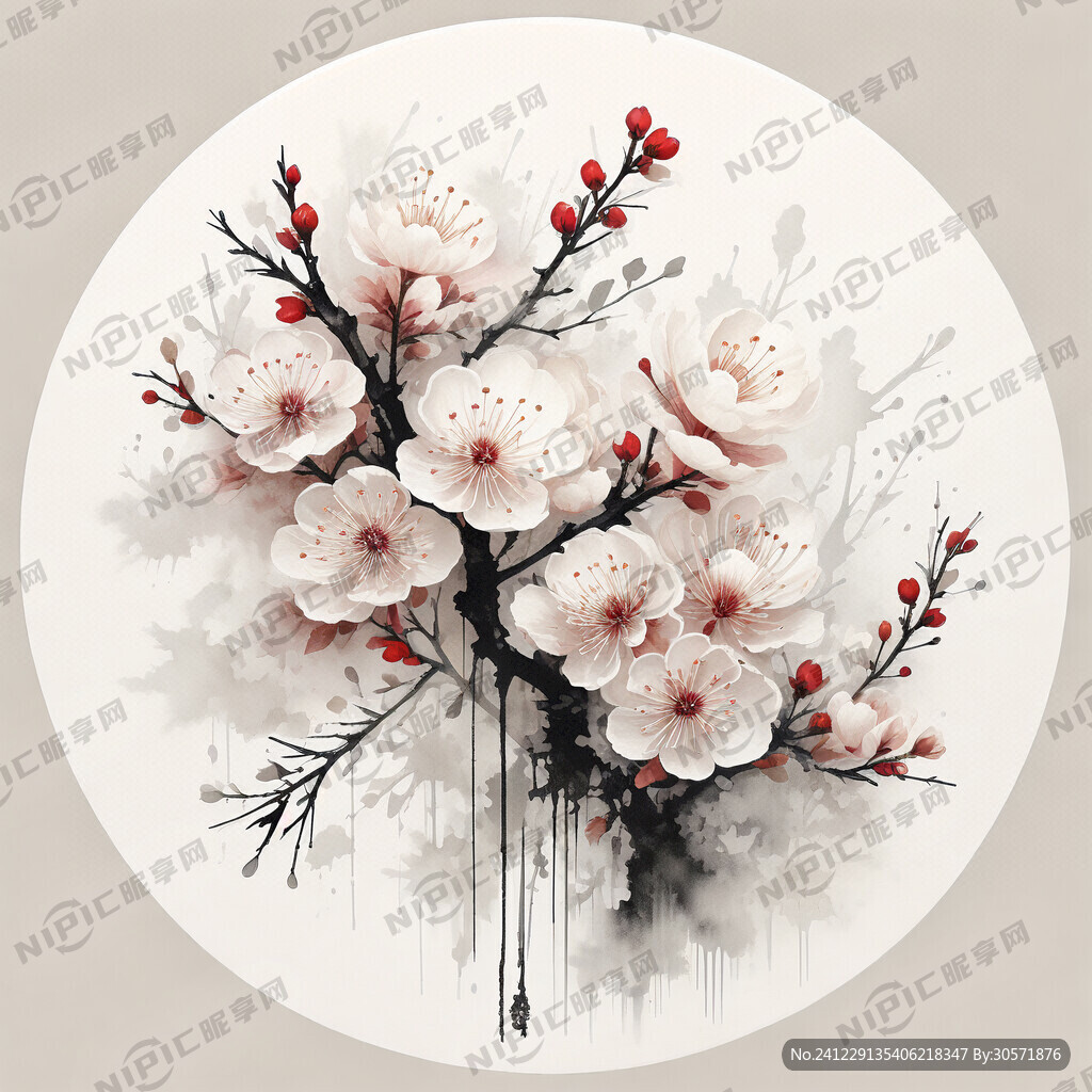 刺绣 一枝梅花