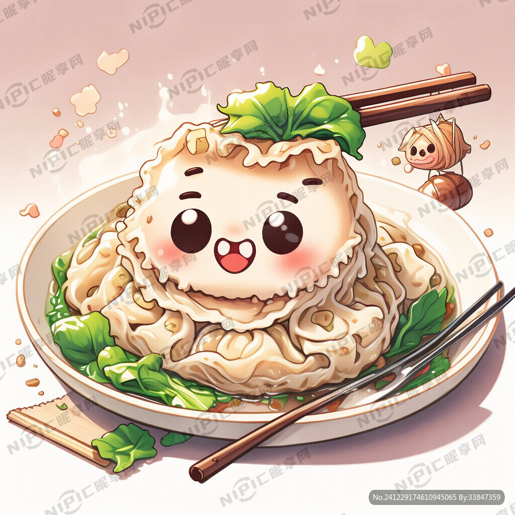 馄饨 元气可爱 卡通公仔