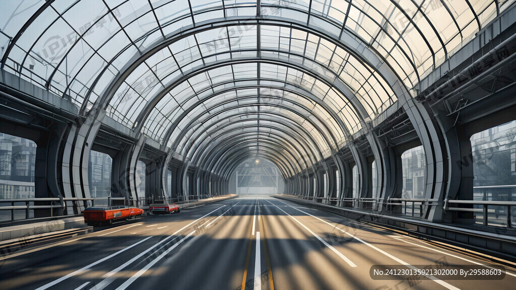 现代高速公路隧道真实内景